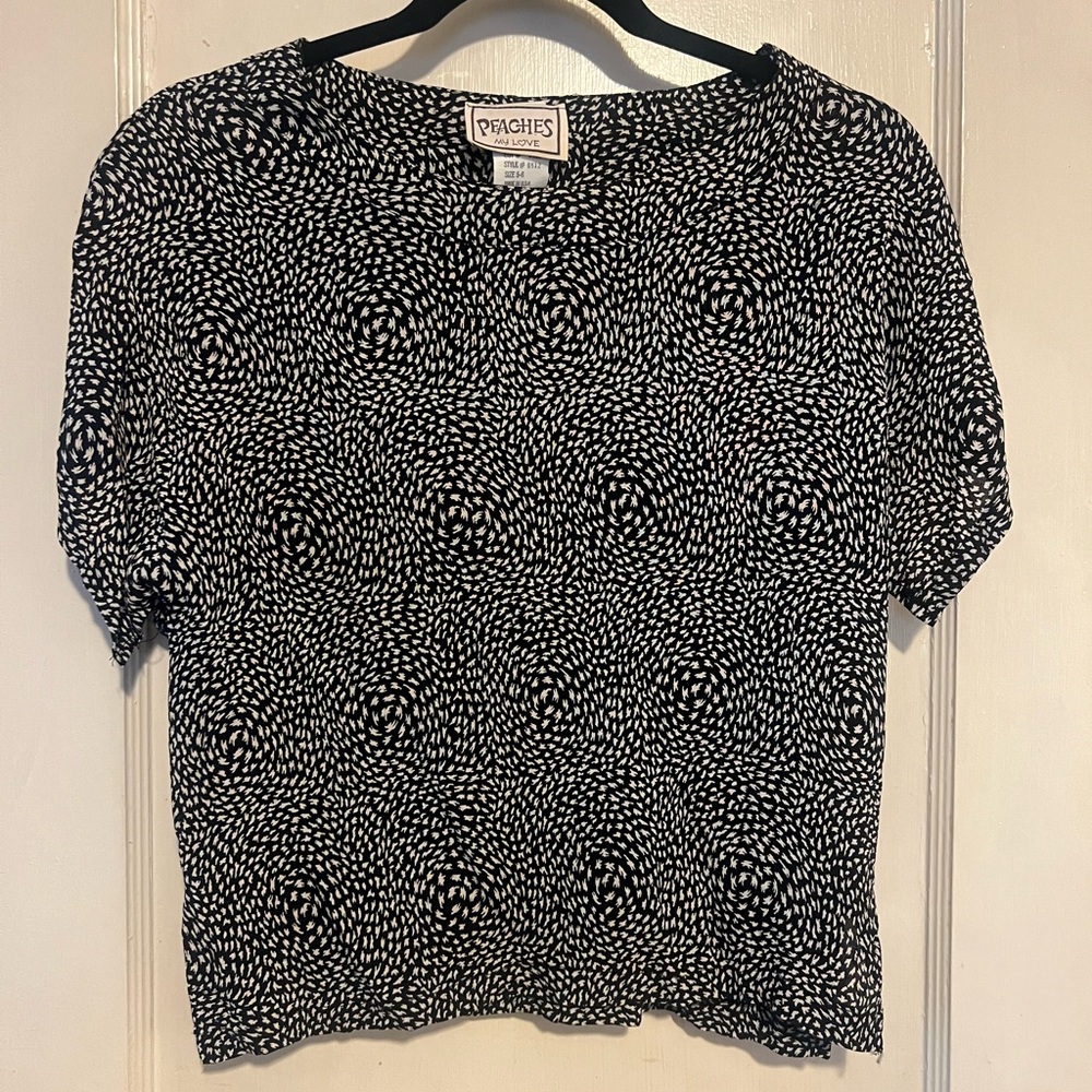 Peaches My Love Vintage Patterned Blouse size 5-6